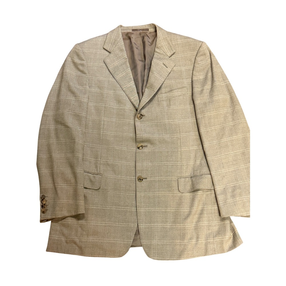 Ermenegildo Zegna Ultimo Blazer Men's 42R Wool Windowpane Italy Sport Coat
